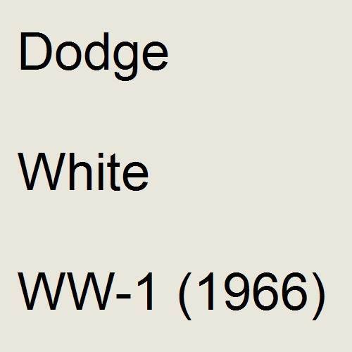 Dodge, White, WW-1 (1966).